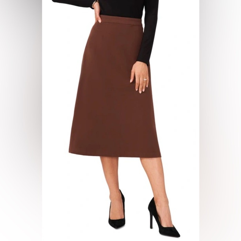 Halogen A-Line Midi Skirt in Chocolate Brown, Sz S, EUC